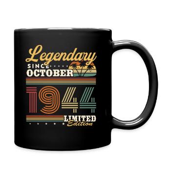 Legendary since October 1944 vintage birthday - Full Colour Mug - black - Right
