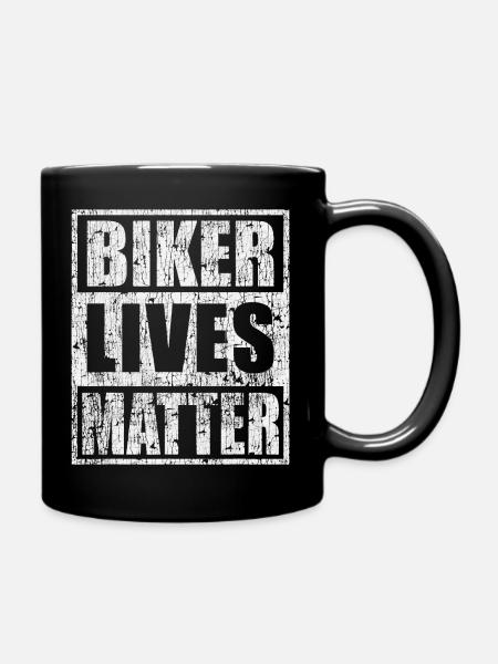 vintage Biker Lives Matter Motorcycle Biker - Full Colour Mug - black