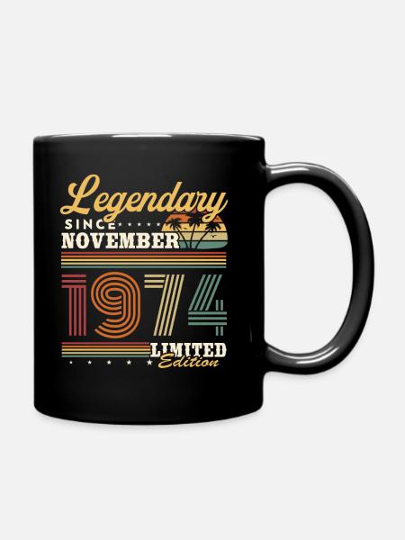 Légendaire depuis novembre 1974 Vintage Anniversaire - Mug uni - noir