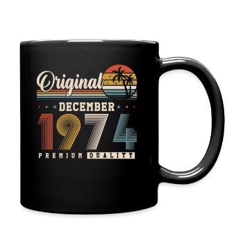 Original Dezember 1974 Jahrgang Retro Geburtstag - Full Colour Mug - black - Right