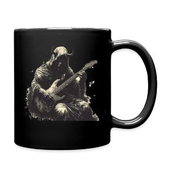 Der teufel mit der E-Gitarre - Tasse einfarbig - Schwarz - Rechts