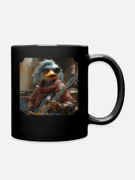Die Rocker Ente - Tasse einfarbig - Schwarz