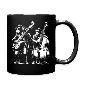 singes jouant de la musique jazz - Mug uni - noir - Droite