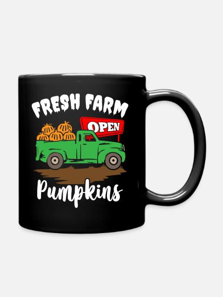 Fresh Farm Pumpkins Halloween - Tasse einfarbig - Schwarz