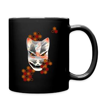 kitsune mask - Full Colour Mug - black - Right