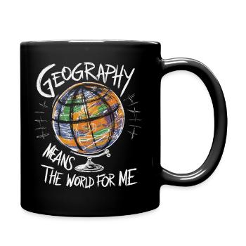 Geografie ist meine Welt - Tasse einfarbig - Schwarz - Rechts