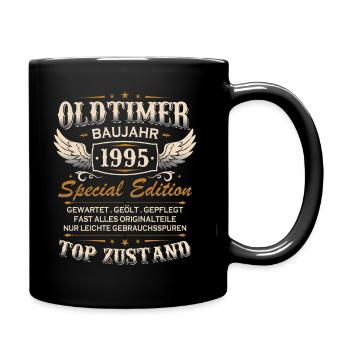 Oldtimer Baujahr Jahrgang 1995 Geburtstag Geschenk - Tasse einfarbig - Schwarz - Rechts