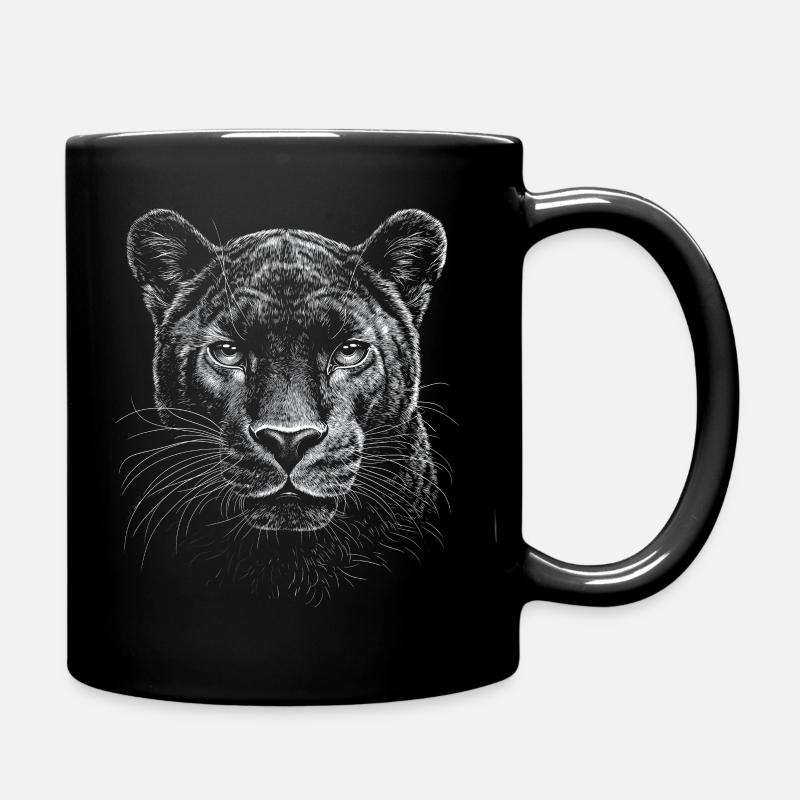 Panther Portrait Wildlife Wildtier Dschungel - Tasse einfarbig - Schwarz
