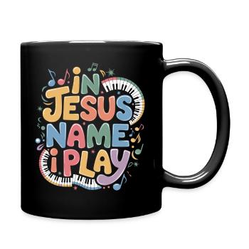 Faith and music united - Full Colour Mug - black - Right