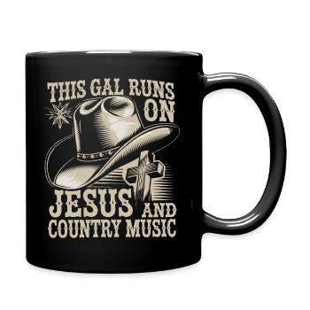 Für Glauben und Country-Fans - Tasse einfarbig - Schwarz - Rechts