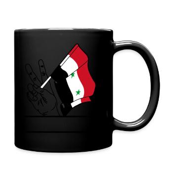 Flagge Syrien transparent Peace-Zeichen Textraum - Tasse einfarbig - Schwarz - Rechts