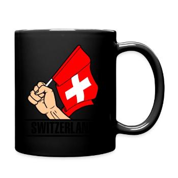 Flagge Schweiz erster Text SCHWEIZ - Tasse einfarbig - Schwarz - Rechts