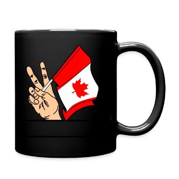 Espace du texte du signe de paix de Flag Canada - Mug uni - noir - Droite