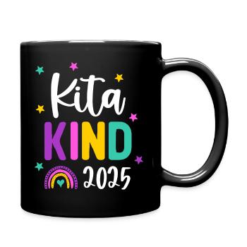 Kitakind 2025 Regenbogen Kindergarten Kita - Tasse einfarbig - Schwarz - Rechts