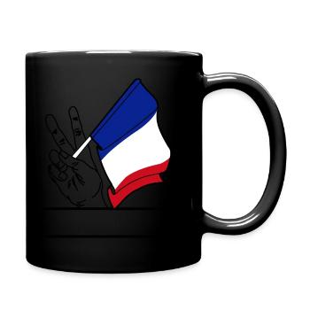Drapeau France signe de paix espace texte - Mug uni - noir - Droite
