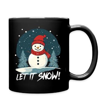 Let it snow - Snowman - Winter - Full Colour Mug - black - Right