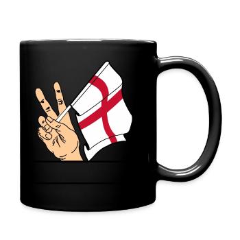Flagge England Friedenszeichen Textraum - Tasse einfarbig - Schwarz - Rechts