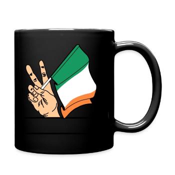 Flagge Irland Friedenszeichen Textraum - Tasse einfarbig - Schwarz - Rechts