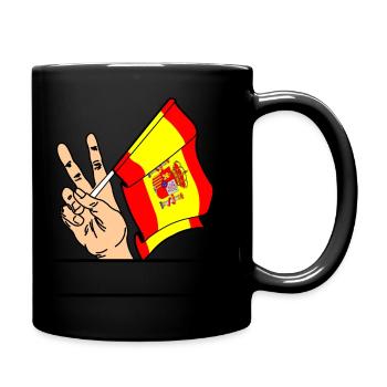 Flagge Spanien Peace Zeichen Text Raum - Tasse einfarbig - Schwarz - Rechts