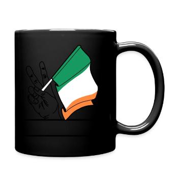 Flagge Irland transparent Peace-Zeichen Textraum - Tasse einfarbig - Schwarz - Rechts
