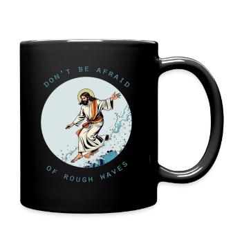 Surfing Jesus - Full Colour Mug - black - Right