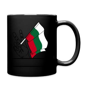 Drapeau Bulgarie signe de paix espace texte - Mug uni - noir - Droite