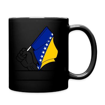 Flag Bosnia and Herzegovina transparent fist text - Full Colour Mug - black - Right