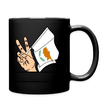 Drapeau Chypre paix signe espace texte - Mug uni - noir - Droite