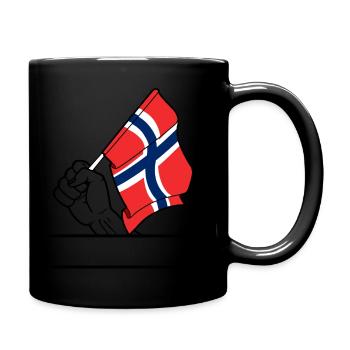 Drapeau Norvège espace de texte transparent - Mug uni - noir - Droite