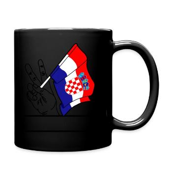 Flagge Kroatien transparent Peace-Zeichen Textraum - Tasse einfarbig - Schwarz - Rechts