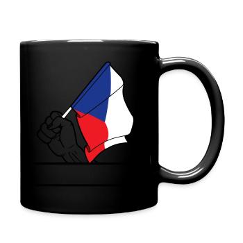 Flagge Tschechien transparenter Fausttextraum - Tasse einfarbig - Schwarz - Rechts