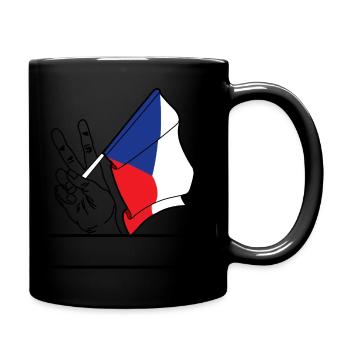 Drapeau République tchèque paix, paix signe texte espace - Mug uni - noir - Droite