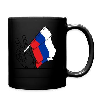Flagge Russland transparenter Peace-Zeichen-Text - Tasse einfarbig - Schwarz - Rechts