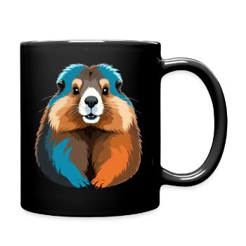 Art vectoriel de marmotte avec illustration aux couleurs vives - Mug uni - noir - Droite