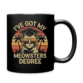 Funny cat design for students - Full Colour Mug - black - Right