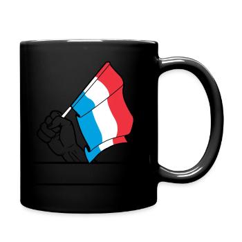 Flag Luxembourg espace de texte transparent pour le poing - Mug uni - noir - Droite