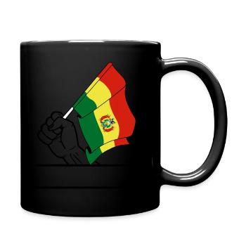 Flag Bolivia transparent fist text space - Full Colour Mug - black - Right