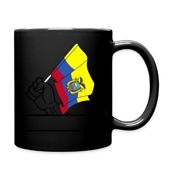 Flag Ecuador transparent fist text space - Full Colour Mug - black - Right
