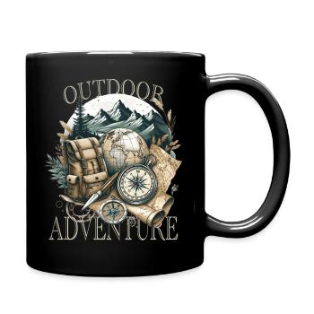 Hiking in the mountains is an experience of nature - Full Colour Mug - black - Right