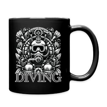 Divers diving in the underwater world - Full Colour Mug - black - Right