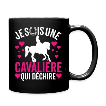 Equitation Je Suis Une Cavalière Qui Déchire - Mug uni - noir - Droite