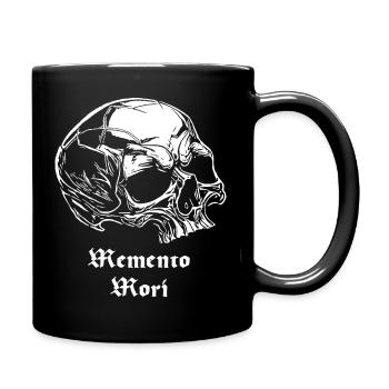 Memento Mori Schädel - Tasse einfarbig - Schwarz - Rechts