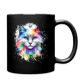 Chats colorés Oeuvre - Mug uni - noir - Droite