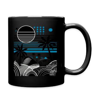 Vacances Plage Palmier Vagues Cadeau - Mug uni - noir - Droite
