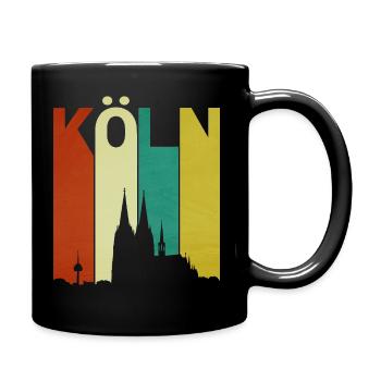 Köln Vintage Lines - Tasse einfarbig - Schwarz - Rechts