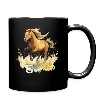 Horse Horses Riding Rider Birthday 05 Years - Full Colour Mug - black - Right