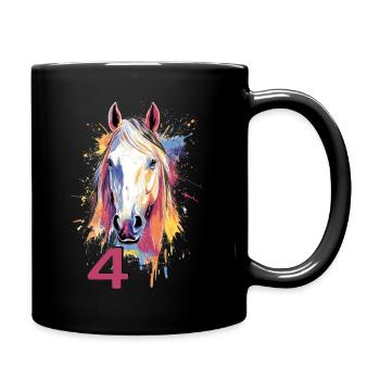 Pferd Pferde Reiten Reiter Reiterin Geburtstag04 - Tasse einfarbig - Schwarz - Rechts