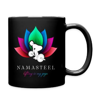 NAMASTEEL: Lifting is my Yoga! - Tasse einfarbig - Schwarz - Rechts