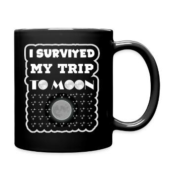 T-Shirt Ich habe meine Reise zum Mond 2025 überlebt - Tasse einfarbig - Schwarz - Rechts