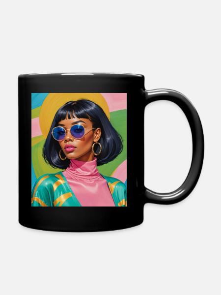 Women color - Full Colour Mug - black